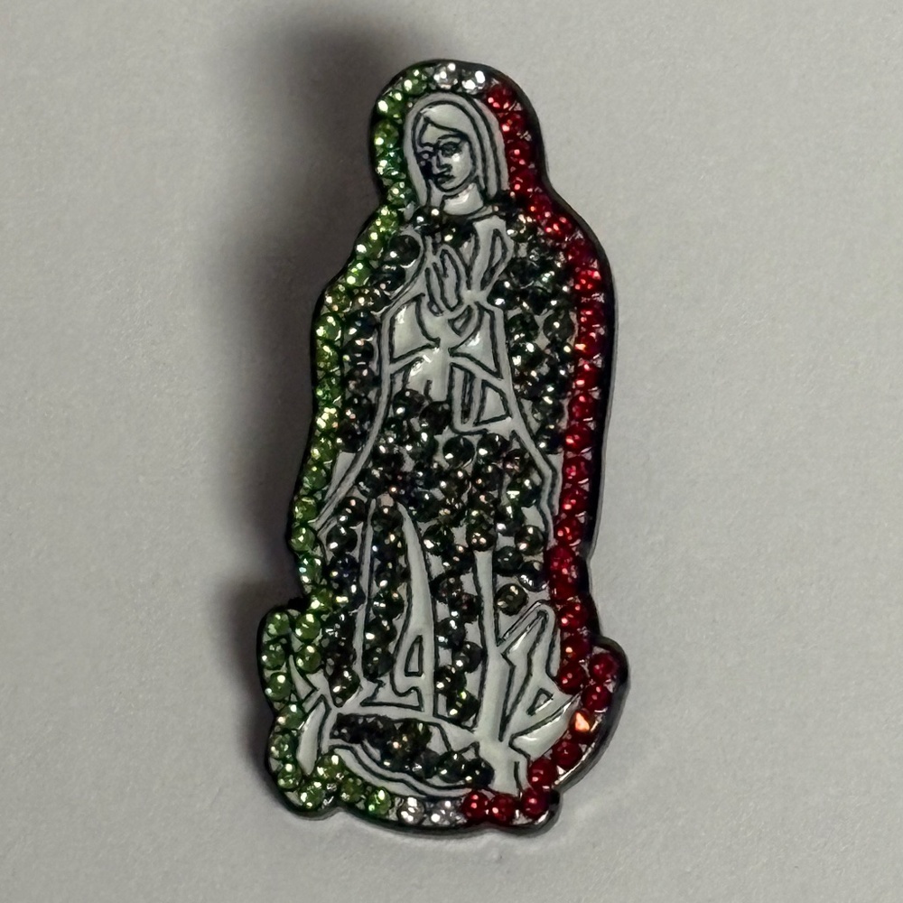 Virgin Mary Studded Mexican Flag Hat Pin Fitted Hats Pins Bag Mexico Red Green